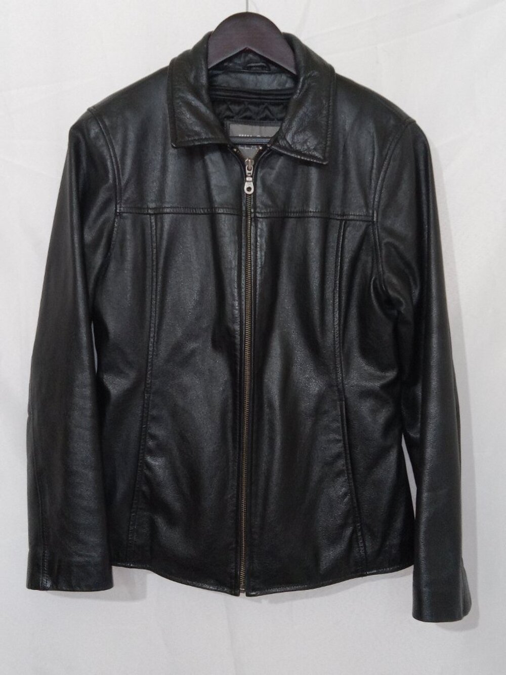 Vintage Wilsons Leather Black Fitted Jacket Thinsulate Liner Women's S Moto